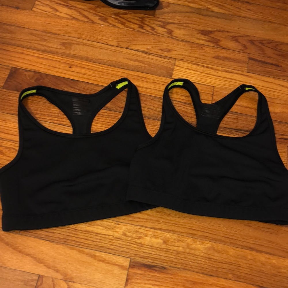 Two black new balance sports bras